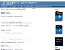 Tablet Screenshot of birthdays.sanjeev.net